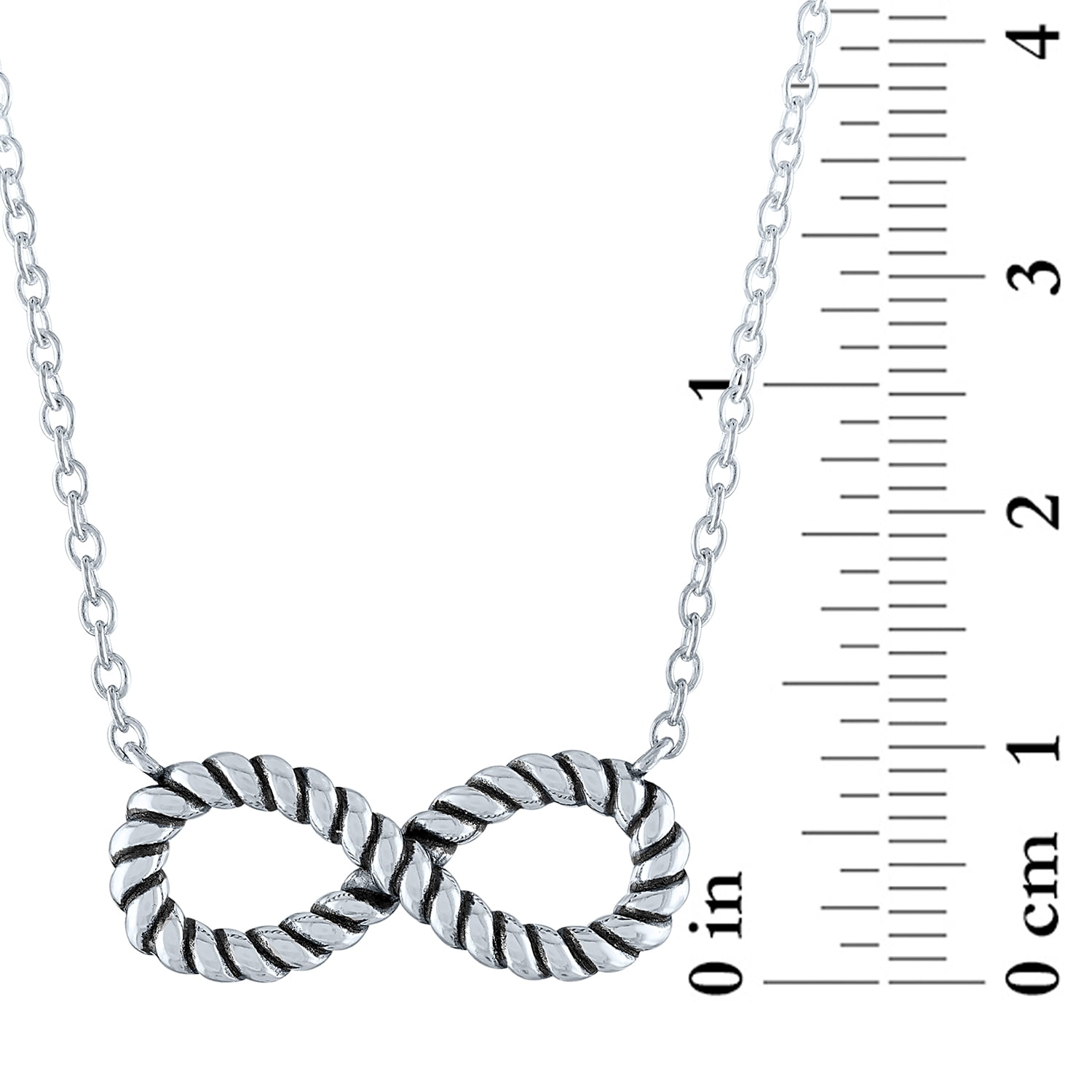 Ladies Brilliance Fine Jewelry Sterling Silver Rope Infinity Necklace, 18"