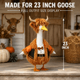 thumbnail image 2 of RUINIXCW Highland Cow Porch Goose Outfit for 23 inch Cement Plastic Garden Holiday Porch Goose Statue Goose Clothes Fall Winter Plush Cow Outfit with Horn Farm Yard Patio Lawn Art Decor (No Goose), 2 of 10