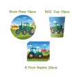 thumbnail image 3 of Decoración de fiesta de cumpleaños para niños, Tractor de granja verde, vehículo excavadora, placa desechable, Pancarta, globos, suministros para Baby Shower, 3 of 5