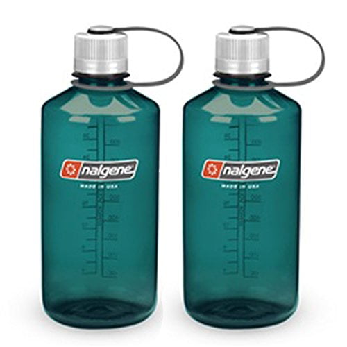 Slate Blue Set of 2 NALGENE Tritan 1-Quart Narrow Mouth BPA-Free Water Bottle