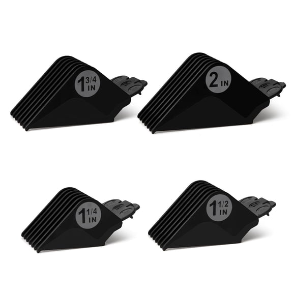 Clipper Guards Set 16 14 12 10 Compatible with Most Clippers, Clipper Guides Replacement - 1.25" to 2", 4 Piece Set, Black Color