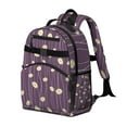 thumbnail image 2 of Purple Daisy Flower Wavy Lines Pattern Backpack for School,Cute School Bag,Schoolbag with Adjustable Shoulder Straps & Padded Back,15.25"x11.5"x5.25", 2 of 5