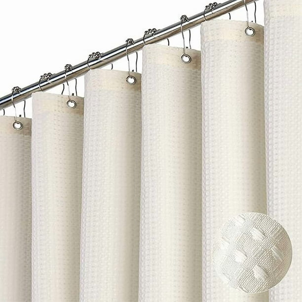 XmhyTop-A Cortina de ducha moderna con textura, poliéster premium, 180 x 200 cm, decorativa y funcional para baños, 1 pieza, beige.