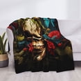 thumbnail image 3 of Yiaed Butterfly Flower Plant Skull Print Blanket Throw Blanket Soft Cozy Flannel Blanket for Home Bed Sofa Couch Chair-80"x60", 3 of 6