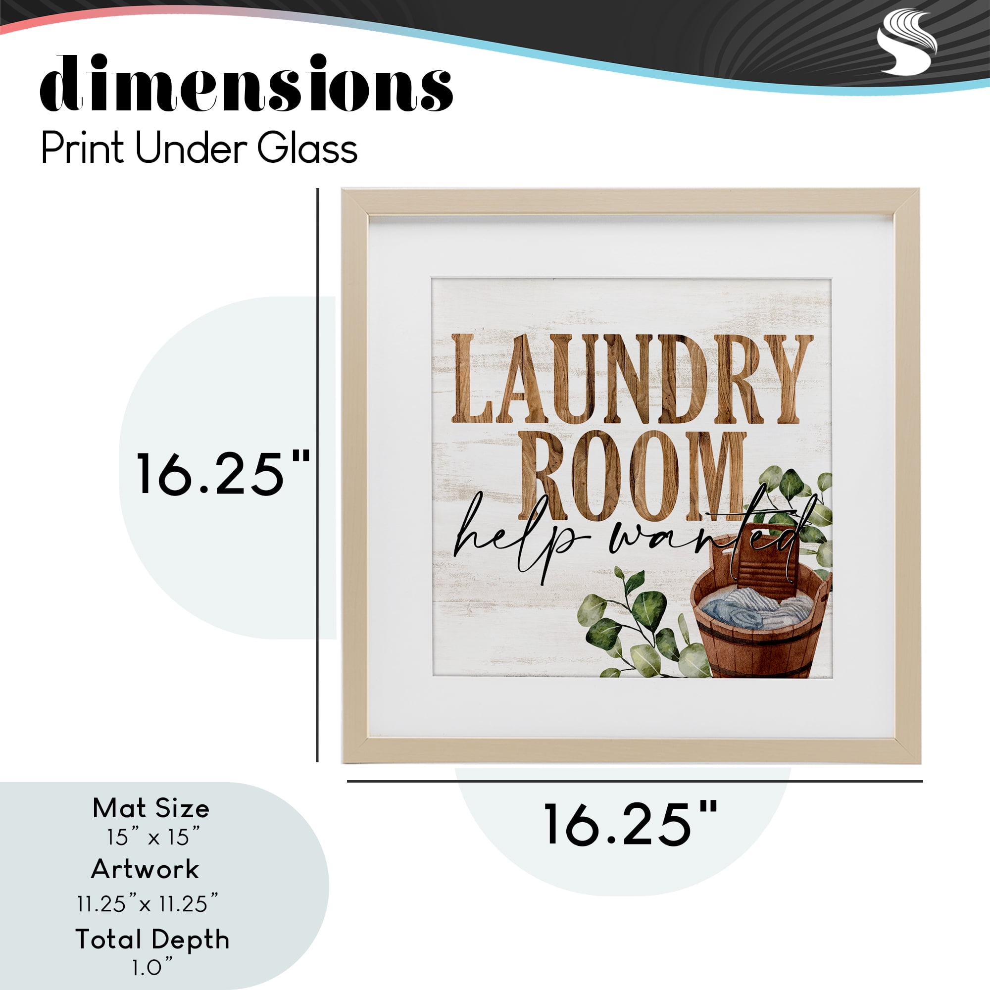 Help Wanted Rustic Laundry Room Birch Framed Print Under Glass, design by Kim Allen