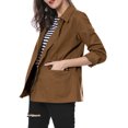 thumbnail image 4 of Allegra K Women's Drawstring Waist Flap Pocket Zip Button Utility Jacket, 4 of 6