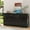 Black-8 Dresser Drawers, variant on Blotout Black Malm Dresser for Bedroom, 55" Long Dresser High Gloss Dresser with 7 Drawers, Large Wood Chest of Drawer Handle Free, Dresser for Bedroom, Living Room, Entryway, Hallway