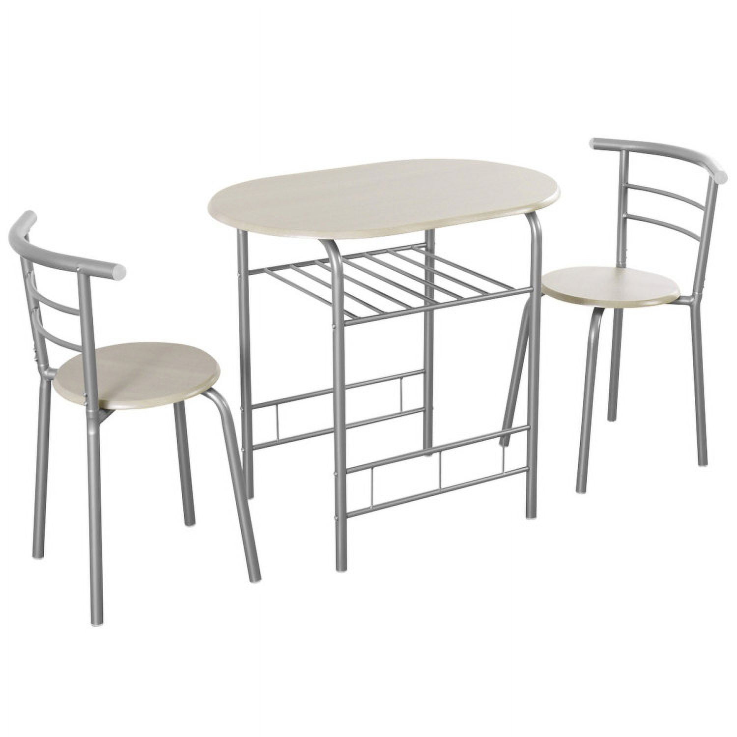 Finihen Dining Set, Dining Table Set, 3-Piece Space-Saving Bistro Set for Kitchen and Apartment, for Home, Restaurant, Light Gray Finihen Dining Set, Dining Table Set, 3-Piece Space-Saving Bistro Set for Kitchen and Apartment, for Home, Restaurant, Light Gray