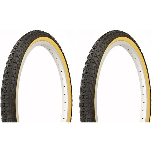 Bilot Tire Set. 2 Tires. Two Tires Duro 20" x 1.75" Black/Gum Side Wall Bike Tires, Tires, BMX Bike Tires, Chopper Bike Tires