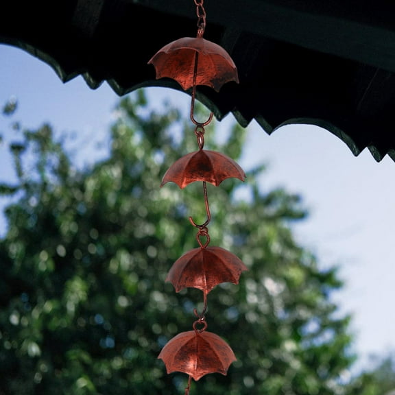 Raindrops OUNONA Rain Chain Bell for Gutter Downspout 1 Set Vintage Wind Chime Decorative Rain Chain for Roof Corner Garden Decoration