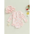 thumbnail image 4 of Jxzom Toddler Baby Girls One Piece Swimsuit Floral Zip Rash Guard Ruffled Swimwear 6M 9M 12M 18M 2T 3T Long Sleeve Bathing Suit, 4 of 8