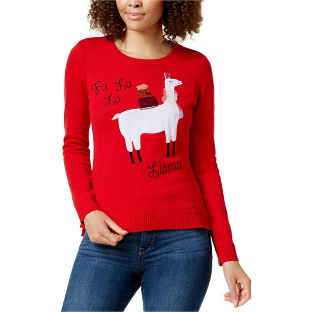 maison Jules Chandail-Over pour Femmes avec Lama Orné, Rouge, Moyen