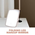 thumbnail image 5 of Espejo de maquillaje LED plegable con luz ajustable para mujer, espejo de tocador regulable, 5 of 5