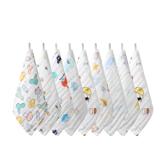 AUQ Muslin Squares Baby Muslin Cloths - Washcloths Baby Face Towel 8 Pack 6 Layers Super Soft and Absorbent Newborn Essentials Unisex (1010in)