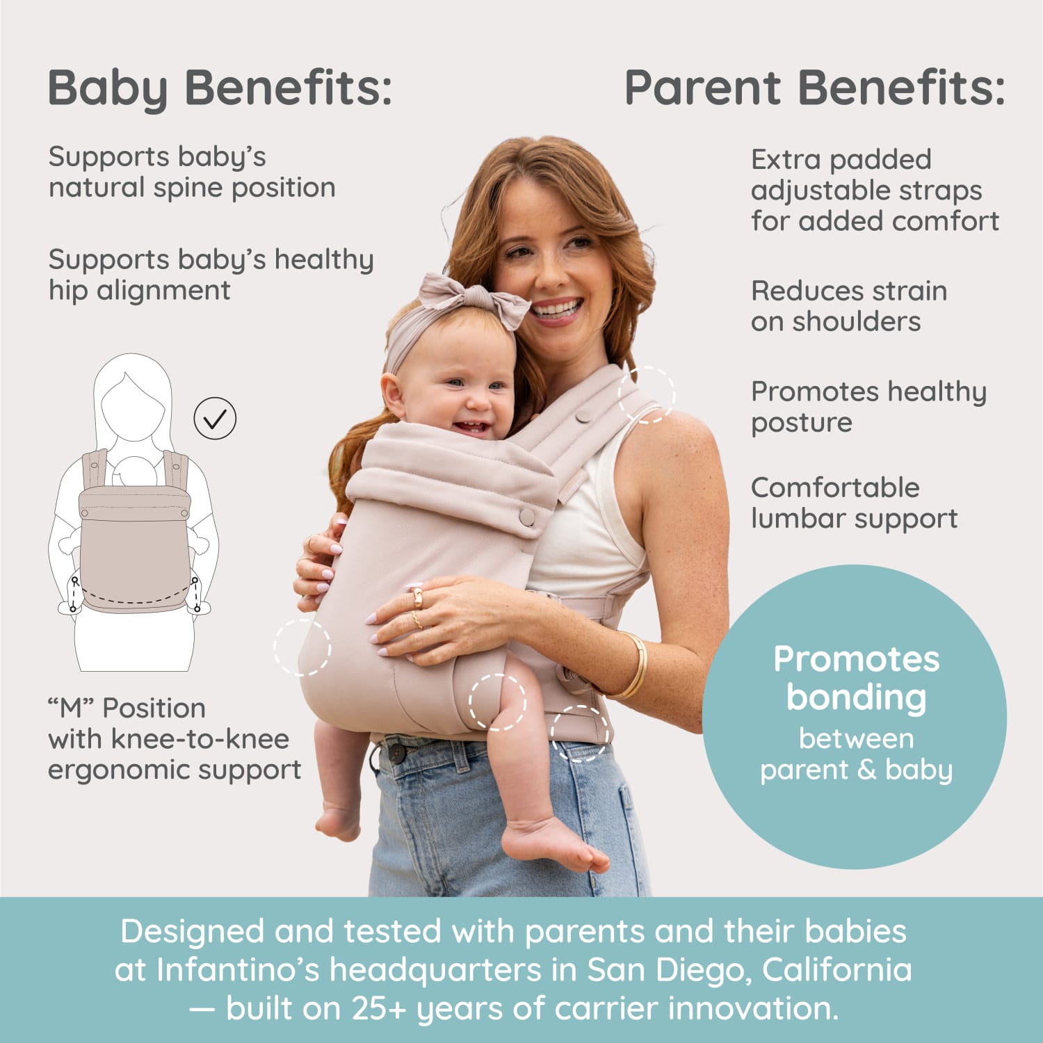 Infantino Honey Blossom Ergonomic Baby Carrier, Infant to Toddler photo 2
