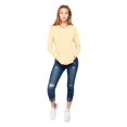 thumbnail image 4 of Women's Long Sleeve Sweatshirt French Terry Pullover Hoodie T1481 - Butter Yellow - Large, 4 of 4