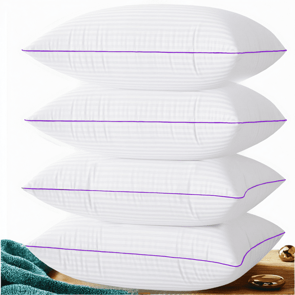 Bed Pillows for Sleeping 4 Pack,King Size Cooling Pillows Set of 4,Top-end Microfiber Cover for Side Stomach Back Sleepers
