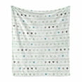 thumbnail image 1 of Mint Soft Flannel Fleece Throw Blanket, Polka Dots Hearts and Stripes Pattern Valentines Retro Love Art Design, Cozy Plush for Indoor and Outdoor Use, 60" x 80", Almond Green, by Ambesonne, 1 of 6