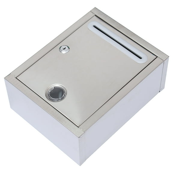 Stainless Steel Mailbox for Company Use Silver Retro Design Durable Waterproof 4 Holes Wall Hung 6.5x9.5 Inches