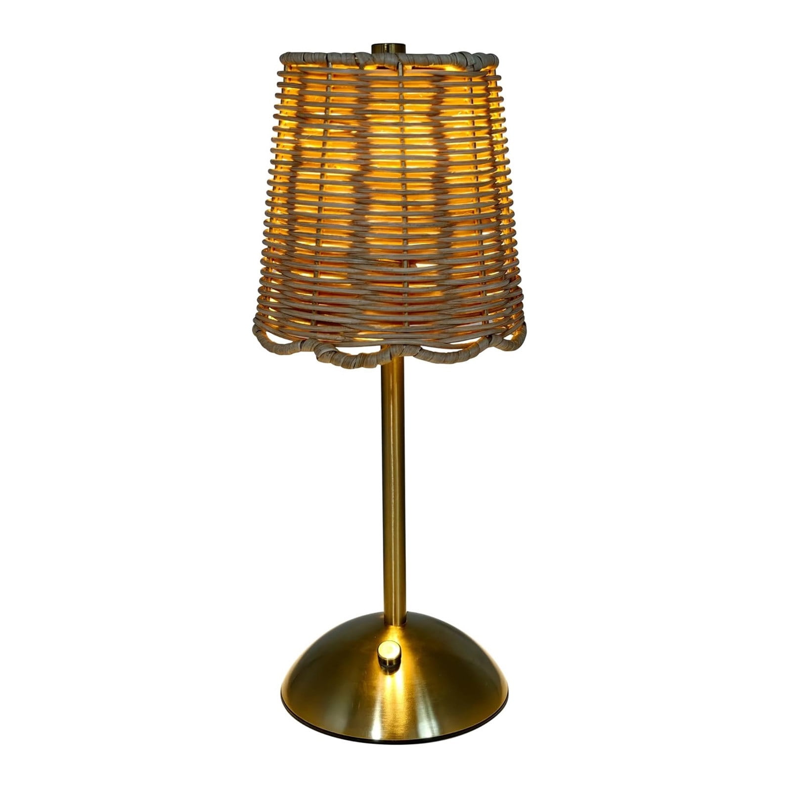 Boho Rattan Table Lamp, Wicker Night Light, LED Rechargeable Reading Lights, 3 Color Touch Control Dimmable Bedside Lamps Living Room Bedroom Office Lighting Home Outdoor Decoration