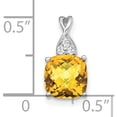 thumbnail image 2 of 14K White Gold Checkerboard Citrine And Diamond Pendant (Width 7) (Length 13.5) - Jbsp, 2 of 5