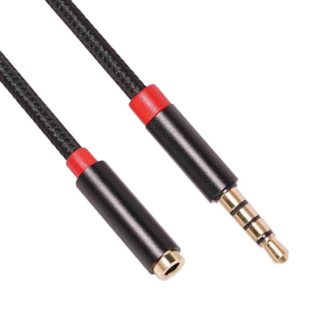 Headphone extension Cable 6.3mm Stereo male to female gold plated black 3m 