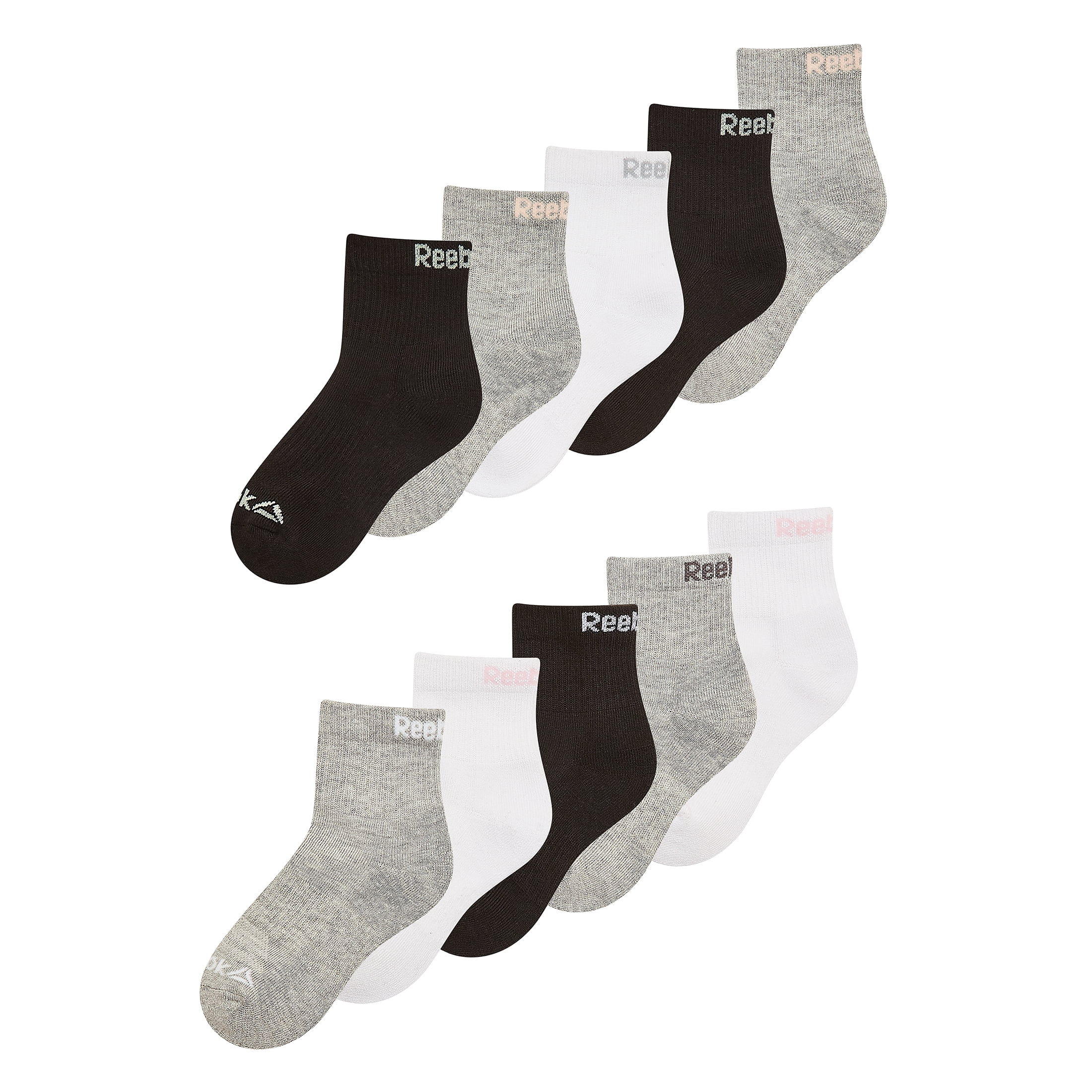Reebok Girls Pro-Series Ankle Socks, 10-Pack