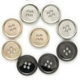 thumbnail image 2 of 10 PCS Metal Buttons Suit Shirts Coats Sewing Round Retro 4-Hole Buttons for Clothes Decoration Handmaking (Silver, 25mm), 2 of 7