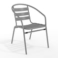thumbnail image 2 of BizChair Silver Metal Restaurant Stack Chair with Aluminum Slats, 2 of 12