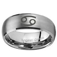 thumbnail image 2 of Tungsten Cancer Horoscope 8mm Brushed Gray Dome Polished Edges Men Ring, 2 of 2