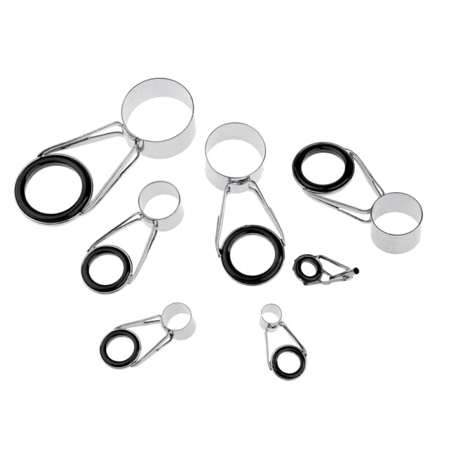 Set de Cerámica Ojos Guías de Punta de Caña Pesca Acero Inoxidable 7 Unids Sunnimix Guías de barra de pesca