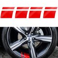 thumbnail image 2 of 4pcs Reflective Vinyl Car Wheel Rim Stickers Decal Stickers Universal Accessories for Bumper Fender (Red), 2 of 4