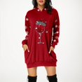 thumbnail image 2 of Kcodviy Femmes Vintage Joyeux Noël Léger Chandail à Capuchon à Fermeture à Glissière Robe Imprimée Manches Longues Chandail à Capuchon à Fermeture à Glissière pour Femmes Chandails à Capuchon Manches Longues Midi Robes à Fermeture Éclair pour Femmes avec Poches, 2 of 5