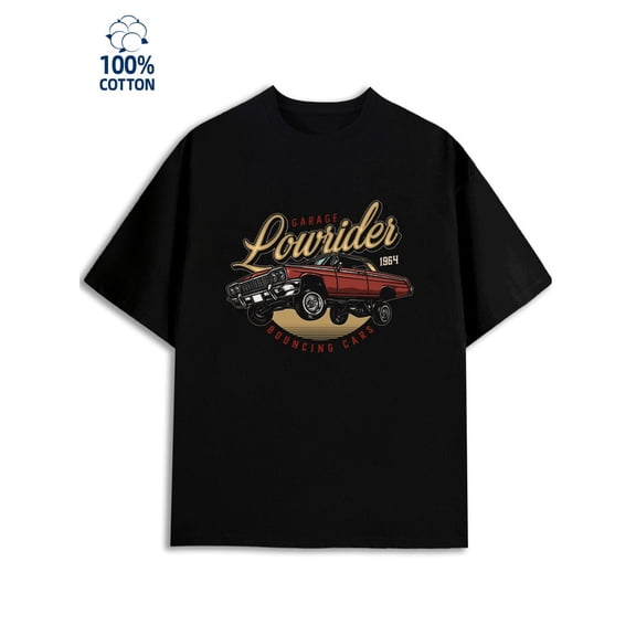 Lowrider T-Shirt mens garage 180G 100% Cotton black graphic vintage Fashion Unisex Shirt Short Sleeve tshirts Vintage Unisex Shirt Short Sleeve tshirts Unique Design Unisex Shirt Crewneck tshirts
