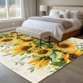 thumbnail image 5 of Area Rug 72×108in, Farmhouse Yellow Sunflower Floral Floor Carpet Living Room Rug, Vintage Blossom Flowers Non-Slip Welcome Mat Indoor Rugs for Bedroom Dining Room, 5 of 9