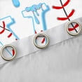 thumbnail image 4 of Manfei Cartoon Baseball Curtains and Drapes Pack of 2 (52x63 Each), Kawaii Letter VBlack Out Curtains, Light Blue V, 4 of 5