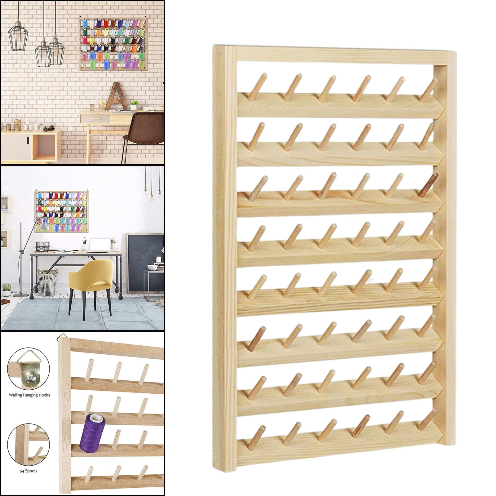 Wall Door Hanging Thread Jewelry Rack 48 Spool Stand Organizer Sewing Srage Embroidery Quilting Knting Hair Braiding Accessories
