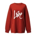 thumbnail image 4 of Oversized Crewneck Womens Sweatshirts, Fashion Love Letter Print Loose Valentines Day Gift Dropped Pullover Sweater (XX-Large, Red), 4 of 4