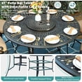 thumbnail image 7 of MEETWARM 61" Outdoor High Bar Dining Table for 8 Person, All Weather Cast Aluminum Large Round High Top Dining Table with 24" Lazy Susan, Patio Bar Height Table for Garden Backyard, 2" Umbrella Hole, 7 of 7