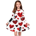 thumbnail image 2 of RXMEKW Robe Extensible à Manches Longues pour Filles pour l'École et les Récitals, Robe Patineuse Évasée à Col Rond, Robe de Fête Douce et Décontractée pour Tout-Petits à Ados, 2 of 6