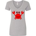 thumbnail image 3 of Inktastic Cute Red Crab Women's V-Neck T-Shirt, 3 of 5