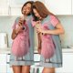 thumbnail image 4 of Balery Adorable Pink Fluffy Birds Camisón de manga corta con cuello redondo para mujer, cómodo y elegante., 4 of 6