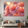 thumbnail image 6 of Mudket Soft Peach Flower with Gold Glitter Canvas Wall Art, Floral Wall Decor, Framed Ready to Hang Artwork for Living Room Bedroom Bathroom - 12"L x 8"W, 6 of 10