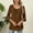 Brown, variant on Babysbule Women's Casual 3/4 Sleeve Round Neck Blouse Soft Breathable Loose Fit Top for Summer Daily Office Outdoor Beach Holiday