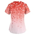 thumbnail image 7 of ASDFVBKG Valentine's Day Scrub Top for Women Short Sleeve V Neck Casual Scrub Tops Heart Printed Nursing Medical Uniform Funny Top 2 Pockets Vermilion L, 7 of 7