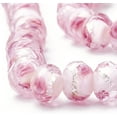 thumbnail image 3 of 70pcs 6~8mm Rose Lampwork Beads Silver Foil Glass Beads Flower Glass Beads Floral Handmade Lampwork Beads Round Loose Beads for Rosary Making Jewelry Craft Making 2mm Hole - Sliver Pink DIY, 3 of 9