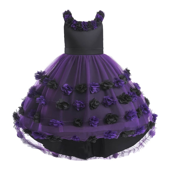 Landzoo Halloween Toddler Girls Dress Floral Print Sleeveless Crew Neck Comfortable Dresses For Girls Size 3-4 Years