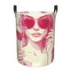 thumbnail image 1 of Balery Ace Of Diamonds Lady Cesta de ropa redonda con asas, impermeable, independiente, para ropa, juguetes, dormitorio y familia-Small, 1 of 6