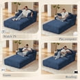 thumbnail image 5 of 80 Inch Chaise Lounge Chair Indoor, Oversized Corduroy Upholstered Boneless Sofa Bed, Deep Seat Sleeper Couch Reading Chairs, Cloud Sofas Couches for Living Room, No Assembly Required (Blue), 5 of 10
