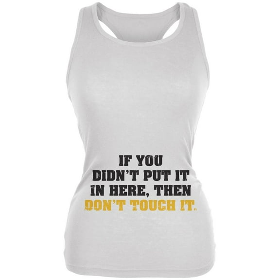 Don't Touch It Maternity Juniors Soft Tank Top White LG